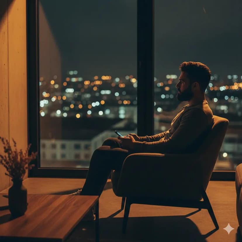 גבר לאחר פרידה יושב לבד ומרהר - איך לגרום לה להתגעגע בכבוד עצמי